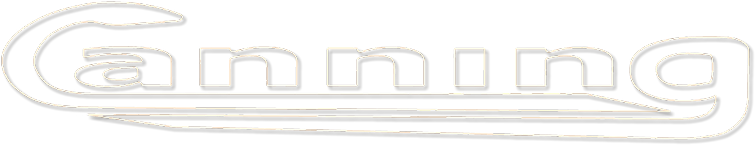 CANNING branding logo with a montage of many pictures inside of the character outlines which form the band name @CanningMusic