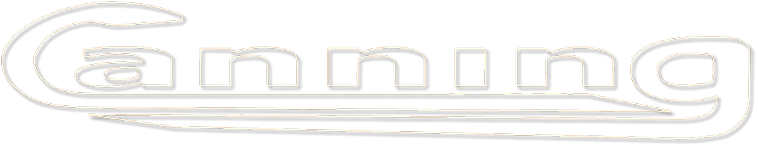 CANNING branding logo with a montage of many pictures inside of the character outlines which form the band name @CanningMusic